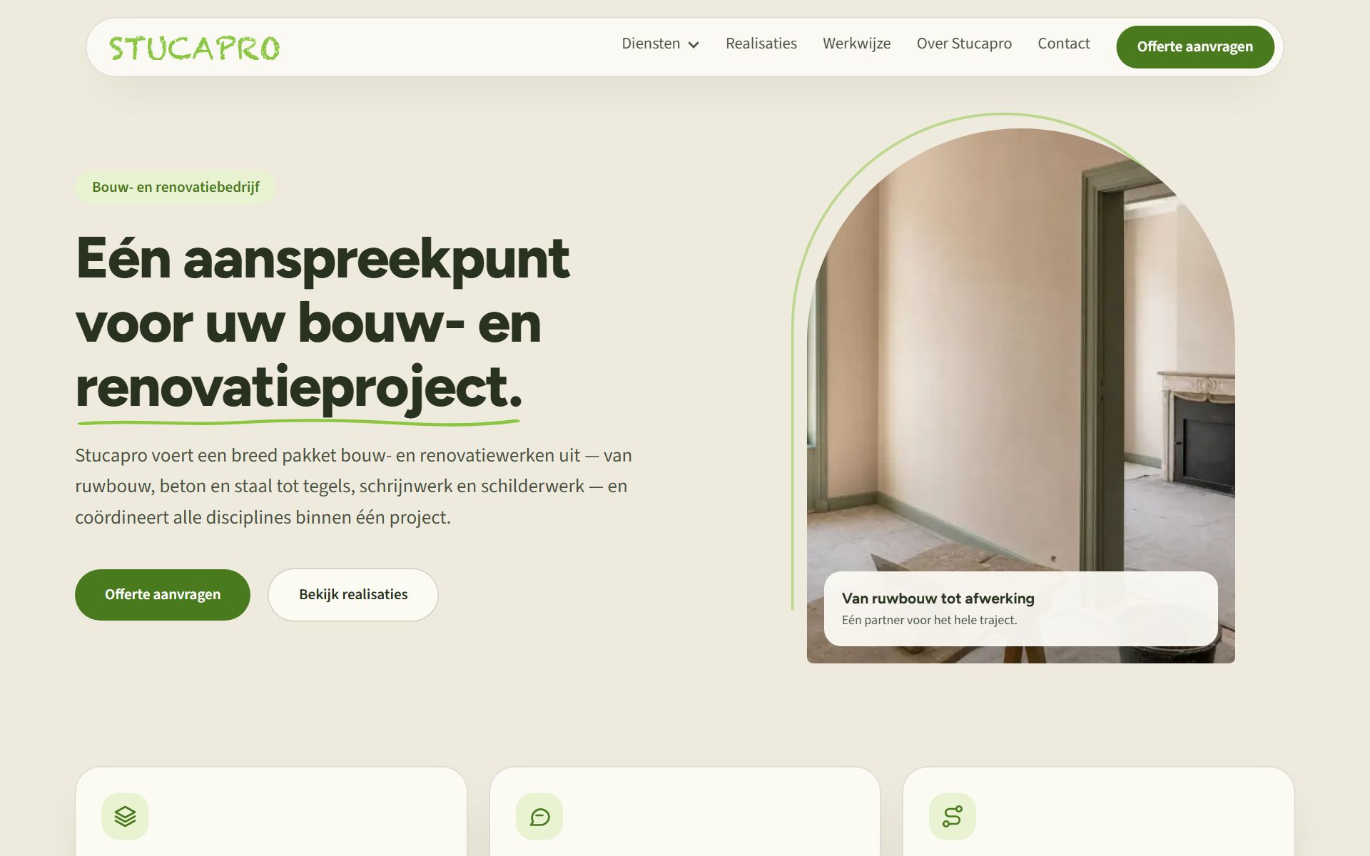 Screenshot of the website of Stucapro